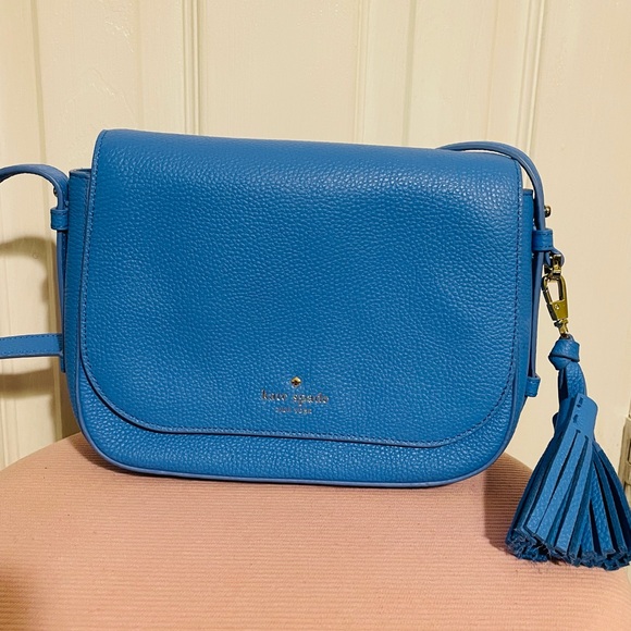 kate spade Handbags - Kate Spade Vibrant Blue Crossbody Bag with Tassel